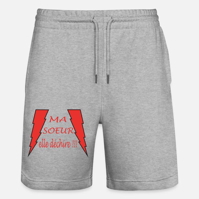 Ma soeur elle déchire - Short de jogging bio TRAINER Stanley/Stella unisexe - gris chiné