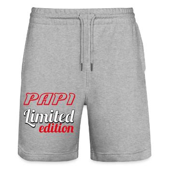 PAPI LIMITED EDITION - Short de jogging bio TRAINER Stanley/Stella unisexe - gris chiné - Devant - Nik (191cm) & Marisol (170cm)