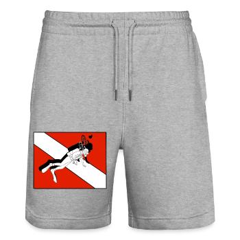 Scuba Diving Tauchen Sport Unterwasser - Stanley/Stella Unisex Bio Joggingshorts Trainer  - Grau meliert - Vorne - Nik (191cm) & Marisol (170cm)