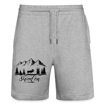 Schweden Schweden Viking Norden Skandinavien Mittsommer - Stanley/Stella Unisex Bio Joggingshorts Trainer  - Grau meliert - Vorne - Nik (191cm) & Marisol (170cm)