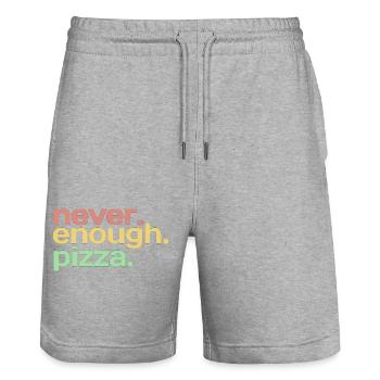 Never Enough Pizza - Pizza Lovers - ApriNoeScor - Stanley/Stella Unisex Bio Joggingshorts Trainer  - Grau meliert - Vorne - Nik (191cm) & Marisol (170cm)
