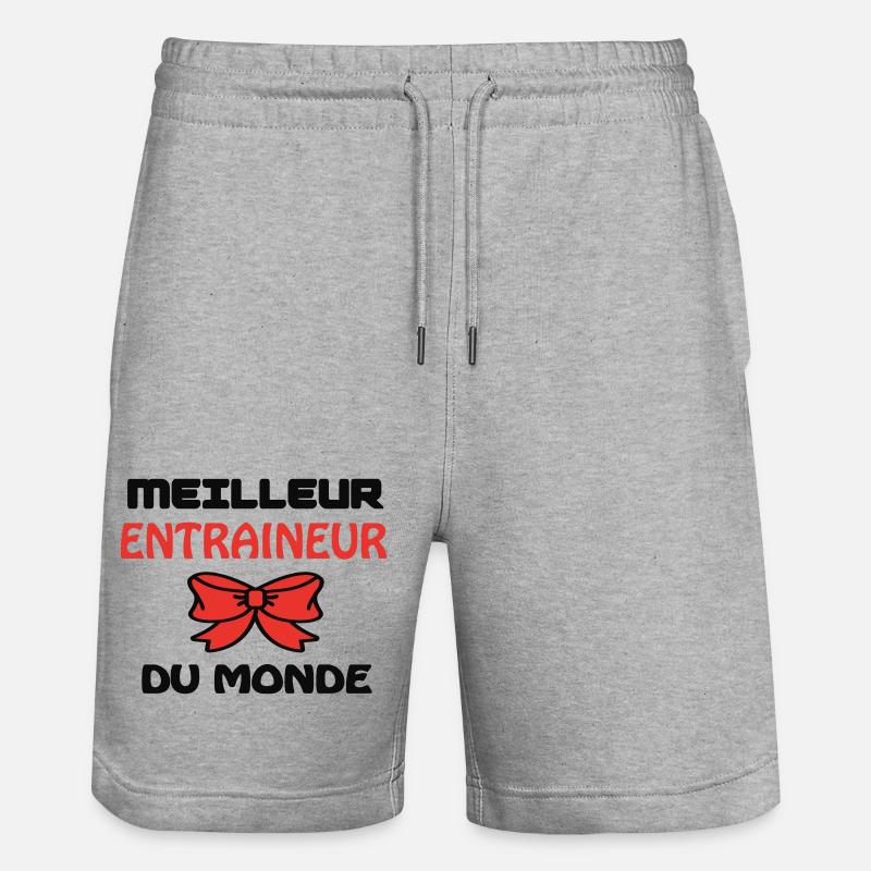BESTER TRAINER DER WELT - Stanley/Stella Unisex Bio Joggingshorts Trainer - Grau meliert