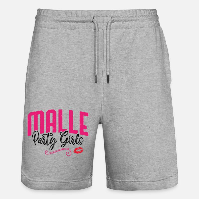 Les fêtardes de Malle s'embrassent - Short de jogging bio TRAINER Stanley/Stella unisexe - gris chiné