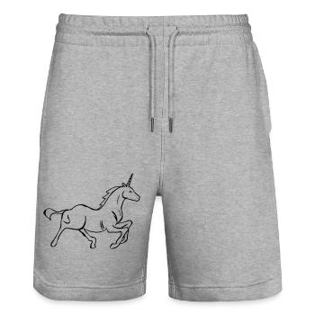 unicorn 2 - Stanley/Stella Unisex Bio Joggingshorts Trainer  - Grau meliert - Vorne - Nik (191cm) & Marisol (170cm)