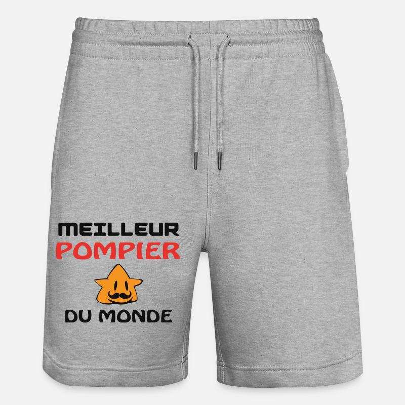 MEILLEUR POMPIER DU MONDE - Short de jogging bio TRAINER Stanley/Stella unisexe - gris chiné