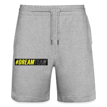 dream team - Stanley/Stella Unisex Bio Joggingshorts Trainer  - Grau meliert - Vorne - Nik (191cm) & Marisol (170cm)