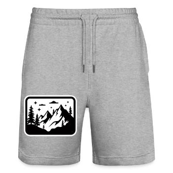 Berg Schwarz - Stanley/Stella Trainer Unisex Organic Jogging Shorts - heather grey - Front - Nik (191cm) & Marisol (170cm)