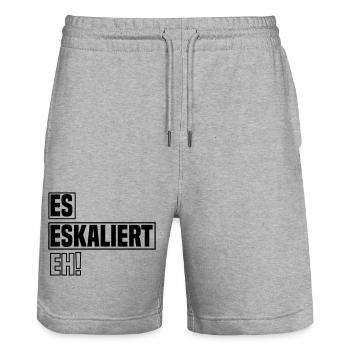 es eskaliert eh - Stanley/Stella Unisex Bio Joggingshorts Trainer  - Grau meliert - Vorne - Nik (191cm) & Marisol (170cm)