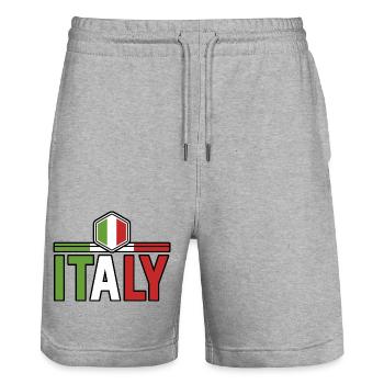 Italia Italiener Italienisch Italien - Stanley/Stella Unisex Bio Joggingshorts Trainer  - Grau meliert - Vorne - Nik (191cm) & Marisol (170cm)