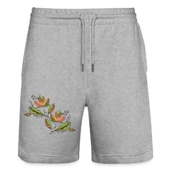 Liste - Stanley/Stella Unisex Bio Joggingshorts Trainer  - Grau meliert - Vorne - Nik (191cm) & Marisol (170cm)