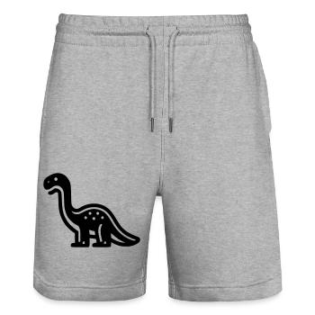 Dinosaurier - Stanley/Stella Unisex Bio Joggingshorts Trainer  - Grau meliert - Vorne - Nik (191cm) & Marisol (170cm)