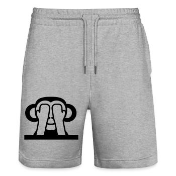 3 Weise Affen Nichts Sehen Hält Augen Zu Versteckt - Stanley/Stella Unisex Bio Joggingshorts Trainer  - Grau meliert - Vorne - Nik (191cm) & Marisol (170cm)