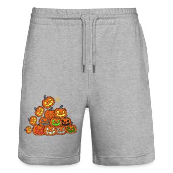 Pumpkin Tower - Stanley/Stella Trainer Unisex Organic Jogging Shorts - heather grey - Front - Nik (191cm) & Marisol (170cm)