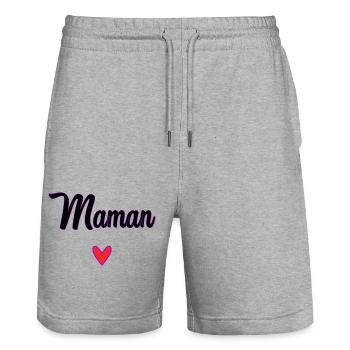 MOM. MOTHER'S DAY. HAPPY MOTHER'S DAY - Stanley/Stella Trainer Unisex Organic Jogging Shorts - heather grey - Front - Nik (191cm) & Marisol (170cm)