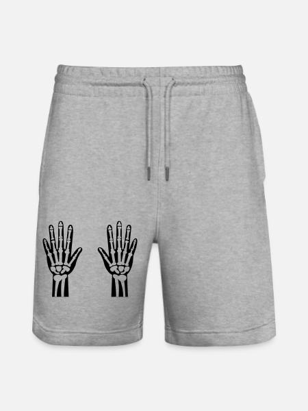 Skeleton Hands 01 - Stanley/Stella Trainer Unisex Organic Jogging Shorts - heather grey