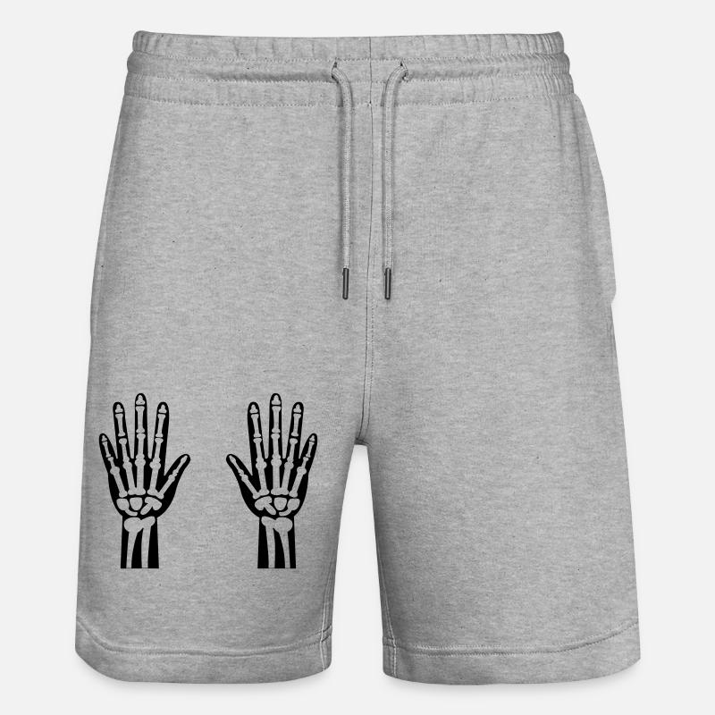 skelett hände 01 - Stanley/Stella Unisex Bio Joggingshorts Trainer  - Grau meliert