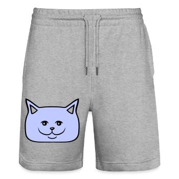 Pretty Cat Looking Happy Cheerful Smiling - Stanley/Stella Trainer Unisex Organic Jogging Shorts - heather grey - Front - Nik (191cm) & Marisol (170cm)