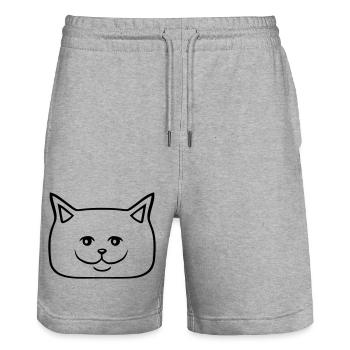 Pretty Cat Looking Happy Cheerful Smiling - Stanley/Stella Trainer Unisex Organic Jogging Shorts - heather grey - Front - Nik (191cm) & Marisol (170cm)