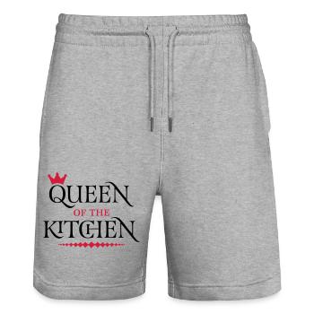 Reine de la cuisine - Short de jogging bio TRAINER Stanley/Stella unisexe - gris chiné - Devant - Nik (191cm) & Marisol (170cm)