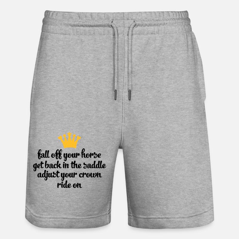 reiten - Stanley/Stella Unisex Bio Joggingshorts Trainer  - Grau meliert