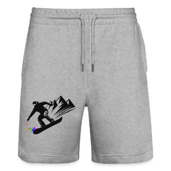 Snowboard Snowboarder Snowboarden Wintersport - Stanley/Stella Unisex Bio Joggingshorts Trainer  - Grau meliert - Vorne - Nik (191cm) & Marisol (170cm)