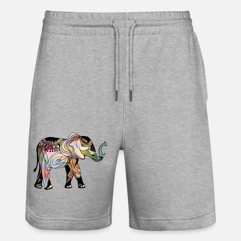 Éléphant - Short de jogging bio TRAINER Stanley/Stella unisexe - gris chiné