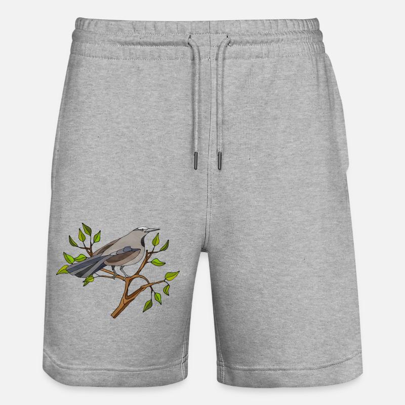 Bunter Vogel - Stanley/Stella Unisex Bio Joggingshorts Trainer  - Grau meliert