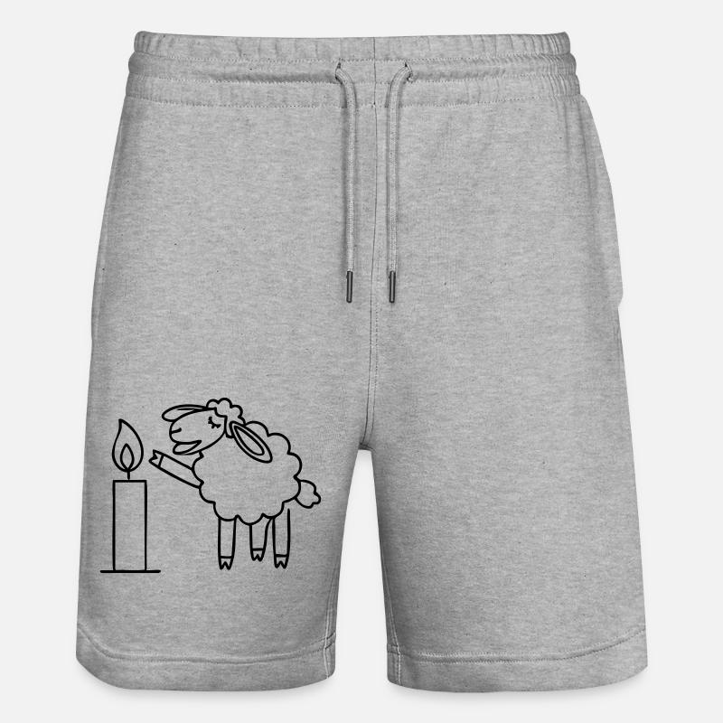 mouton chantant avec bougie Noël - Short de jogging bio TRAINER Stanley/Stella unisexe - gris chiné