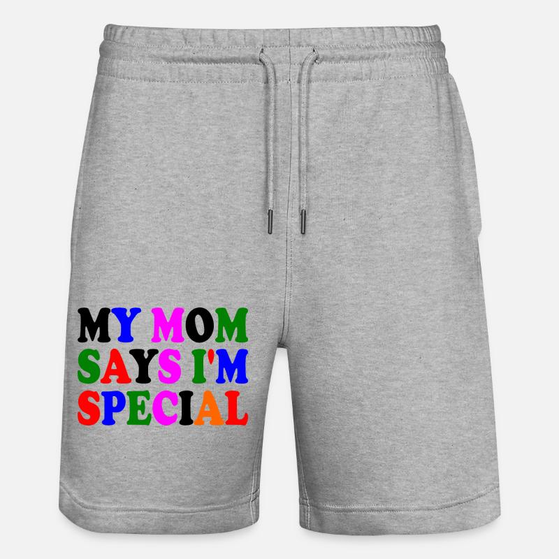 my mom says i'm special - Short de jogging bio TRAINER Stanley/Stella unisexe - gris chiné