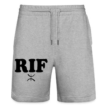 Rif - Short de jogging bio TRAINER Stanley/Stella unisexe - gris chiné - Devant - Nik (191cm) & Marisol (170cm)