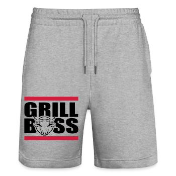 grill - Stanley/Stella Unisex Bio Joggingshorts Trainer  - Grau meliert - Vorne - Nik (191cm) & Marisol (170cm)