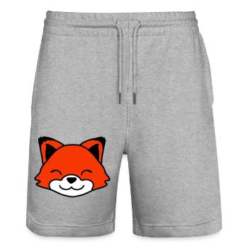 Renard Renard roux Animal sauvage Intelligent Habitants de la forêt - Short de jogging bio TRAINER Stanley/Stella unisexe - gris chiné - Devant - Nik (191cm) & Marisol (170cm)