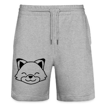 Fuchs Rotfuchs Wildes Tier Schlauer Wald Bewohner - Stanley/Stella Unisex Bio Joggingshorts Trainer  - Grau meliert - Vorne - Nik (191cm) & Marisol (170cm)