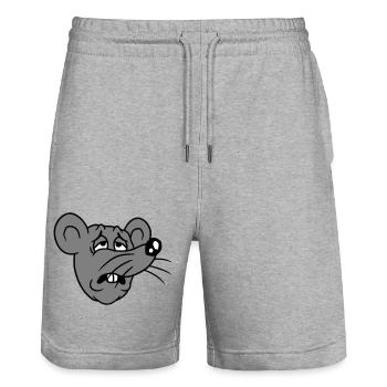 Mouse exhausted sad desperately tired suffering sweet - Stanley/Stella Trainer Unisex Organic Jogging Shorts - heather grey - Front - Nik (191cm) & Marisol (170cm)