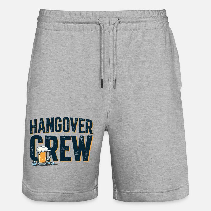 Hangover Crew – ultimative Partyshirt - Stanley/Stella Unisex Bio Joggingshorts Trainer  - Grau meliert