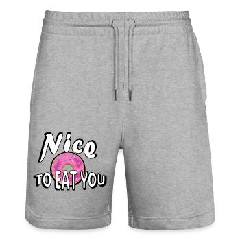 Schön, dich zu essen - Stanley/Stella Unisex Bio Joggingshorts Trainer  - Grau meliert - Vorne - Nik (191cm) & Marisol (170cm)