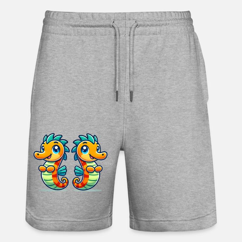 seepferdchen 2 - Stanley/Stella Unisex Bio Joggingshorts Trainer  - Grau meliert