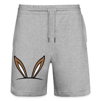 Lapin Oreilles De Lapin Trou Sac Caché Drôle Mignon - Short de jogging bio TRAINER Stanley/Stella unisexe - gris chiné - Devant - Nik (191cm) & Marisol (170cm)