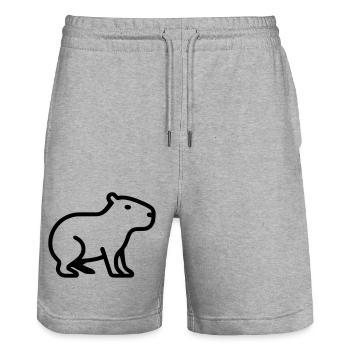 Logo minimaliste Capybara - Short de jogging bio TRAINER Stanley/Stella unisexe - gris chiné - Devant - Nik (191cm) & Marisol (170cm)
