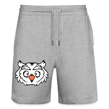 Owl Bird Eagle Owl Night Bird Barn Owl Owl Comic - Stanley/Stella Trainer Unisex Organic Jogging Shorts - heather grey - Front - Nik (191cm) & Marisol (170cm)