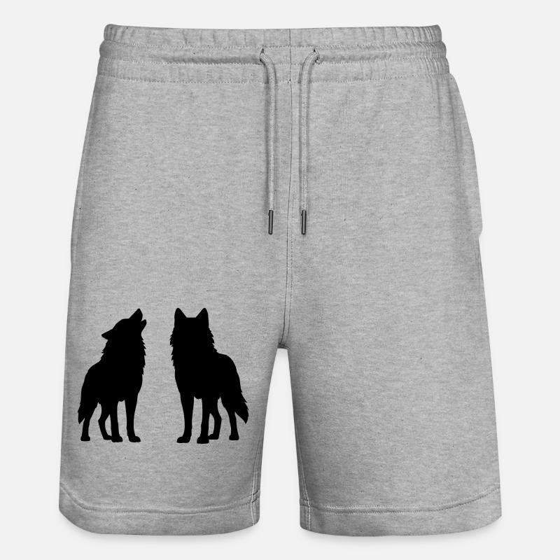 woelfe - Short de jogging bio TRAINER Stanley/Stella unisexe - gris chiné