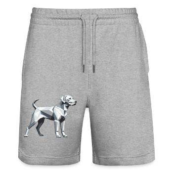 Labrador Retriever - Haustier Hund Aufkleber - Stanley/Stella Unisex Bio Joggingshorts Trainer  - Grau meliert - Vorne - Nik (191cm) & Marisol (170cm)