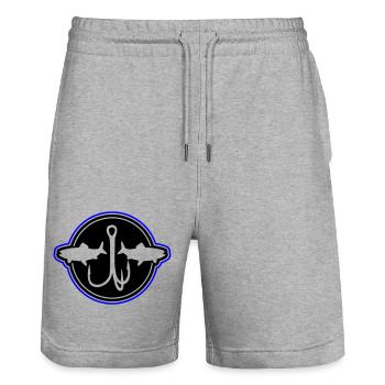Hameçons de pêche au poisson - Short de jogging bio TRAINER Stanley/Stella unisexe - gris chiné - Devant - Nik (191cm) & Marisol (170cm)