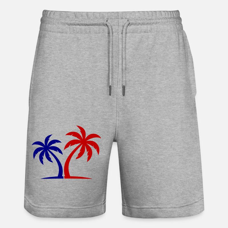 Île symbole de palmier - Short de jogging bio TRAINER Stanley/Stella unisexe - gris chiné