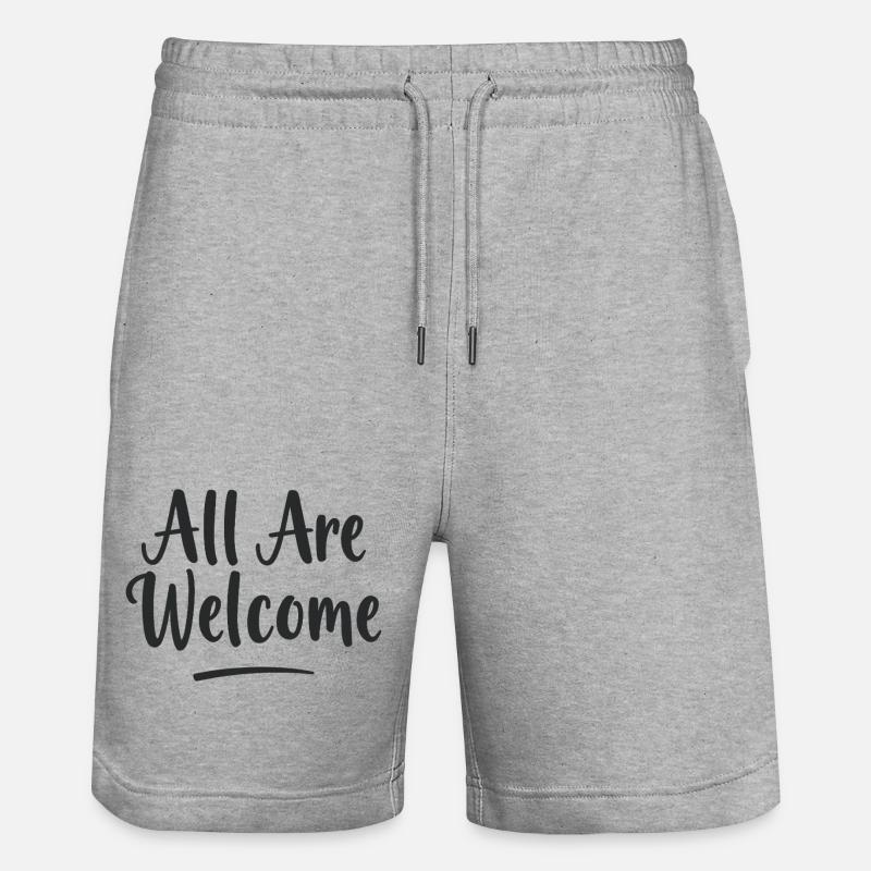 All Are Welcome - Stanley/Stella Unisex Bio Joggingshorts Trainer  - Grau meliert