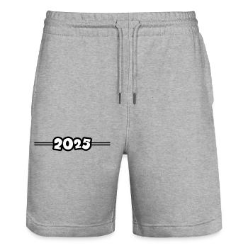 2025 Linie - Stanley/Stella Unisex Bio Joggingshorts Trainer  - Grau meliert - Vorne - Nik (191cm) & Marisol (170cm)