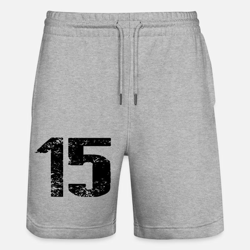 Maillot à 15 numéros - Short de jogging bio TRAINER Stanley/Stella unisexe - gris chiné