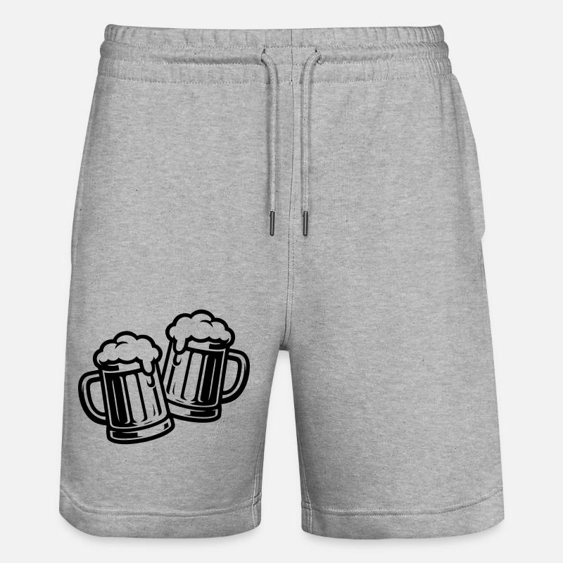 Bière griller chope bière boire - Short de jogging bio TRAINER Stanley/Stella unisexe - gris chiné