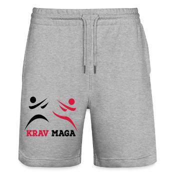 Krav Maga - Stanley/Stella Unisex Bio Joggingshorts Trainer  - Grau meliert - Vorne - Nik (191cm) & Marisol (170cm)