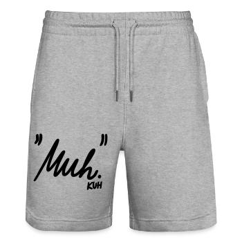 "Muh" - Stanley/Stella Unisex Bio Joggingshorts Trainer  - Grau meliert - Vorne - Nik (191cm) & Marisol (170cm)